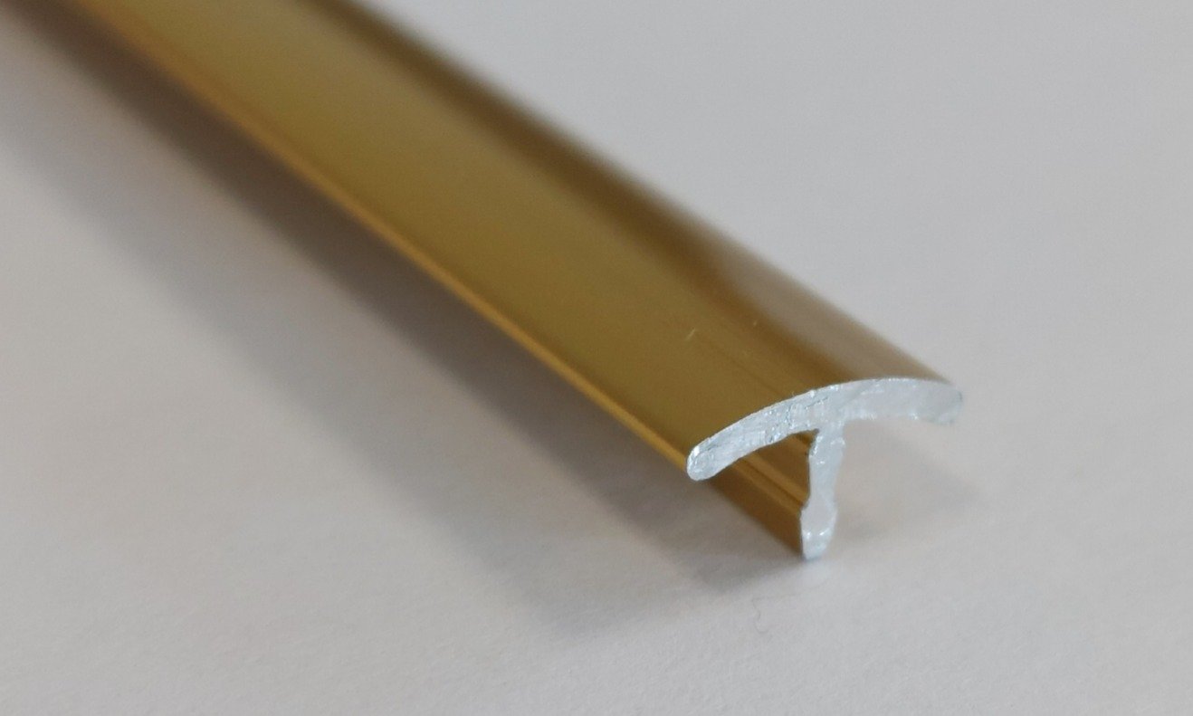 10 MM ALUMINYUM T GECIS PROFILI ALTIN